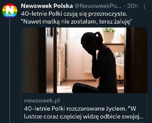 Newsweek - 40-letnie Polki rozczarowane życiem