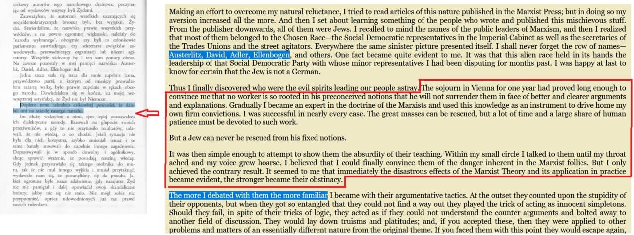 Mein Kampf - brakujący fragment w tłumaczeniu z 1992 wydawnictwa Werset
