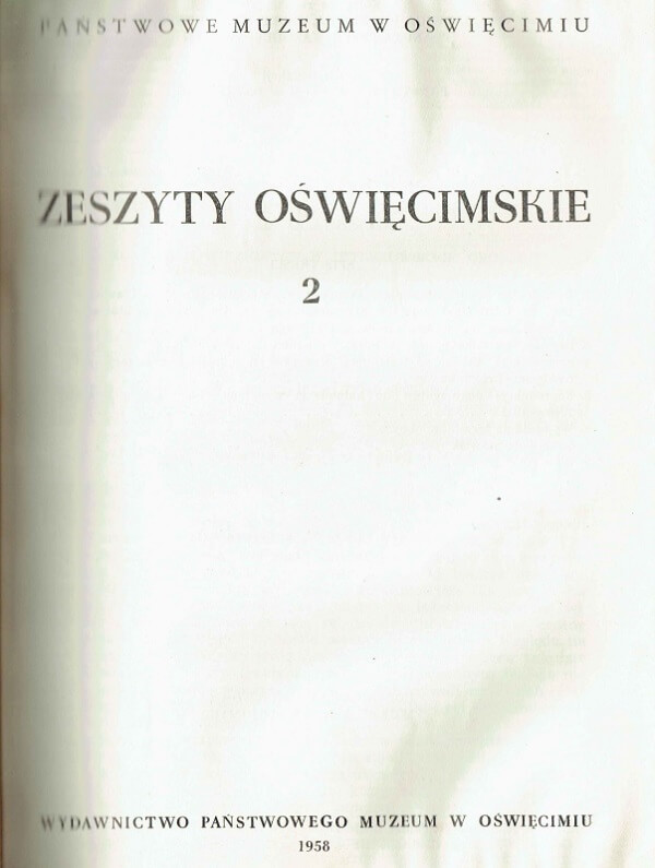 Zeszyty Oświęcimskie nr 2 [1958]