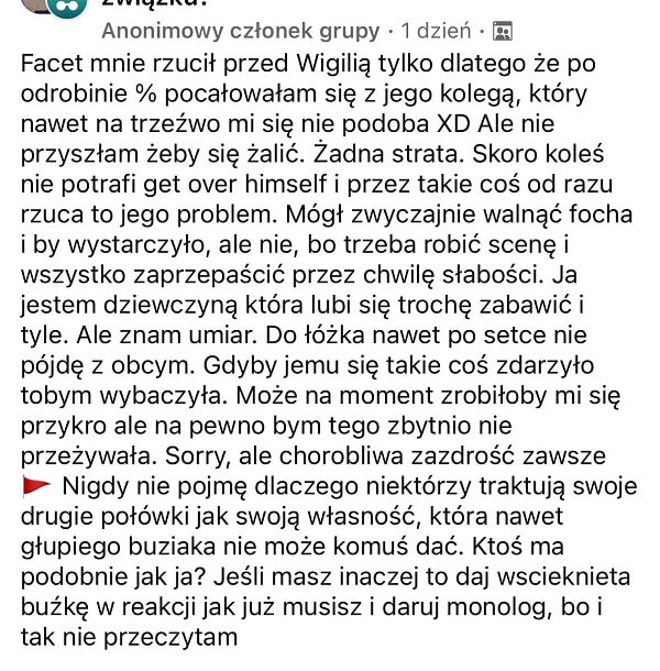 Facet mnie rzucił przed Wigilią tylko dlatego że po odrobinie _ pocałowałam się z jego kolegą