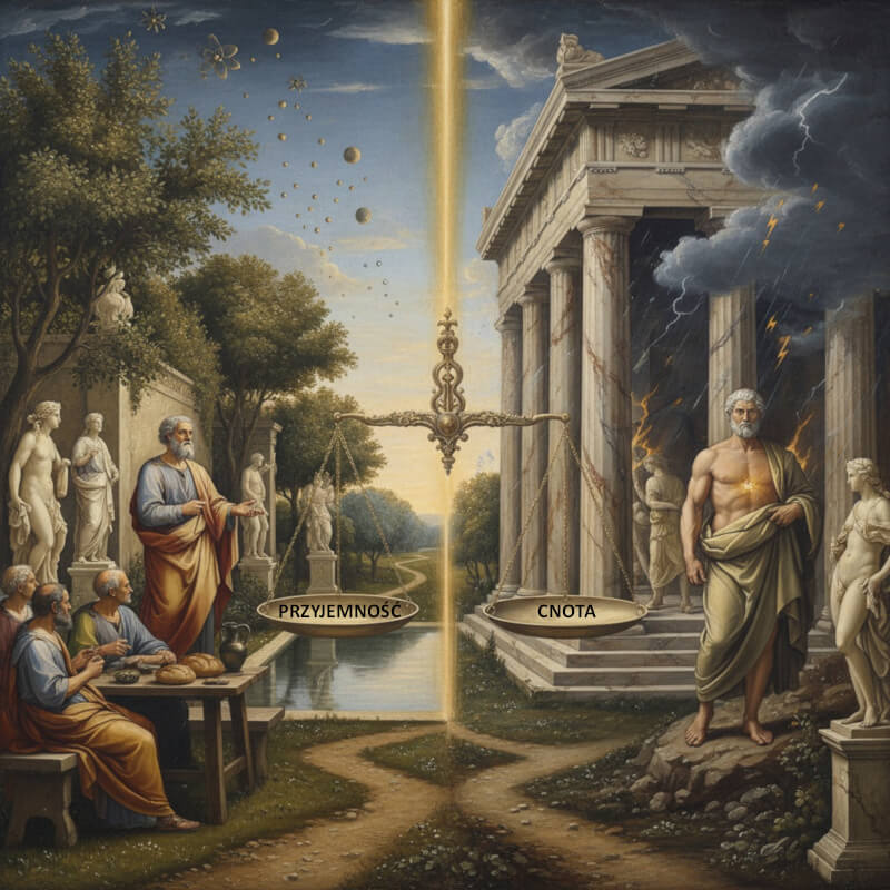 Epikureizm vs Stoicyzm - Przyjemność - Cnota