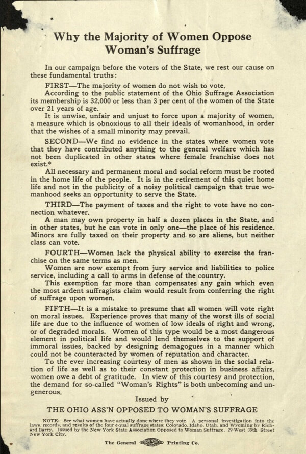 Dlaczego Większość Kobiet Sprzeciwia Się Prawu Wyborczemu Kobiet - Ohio