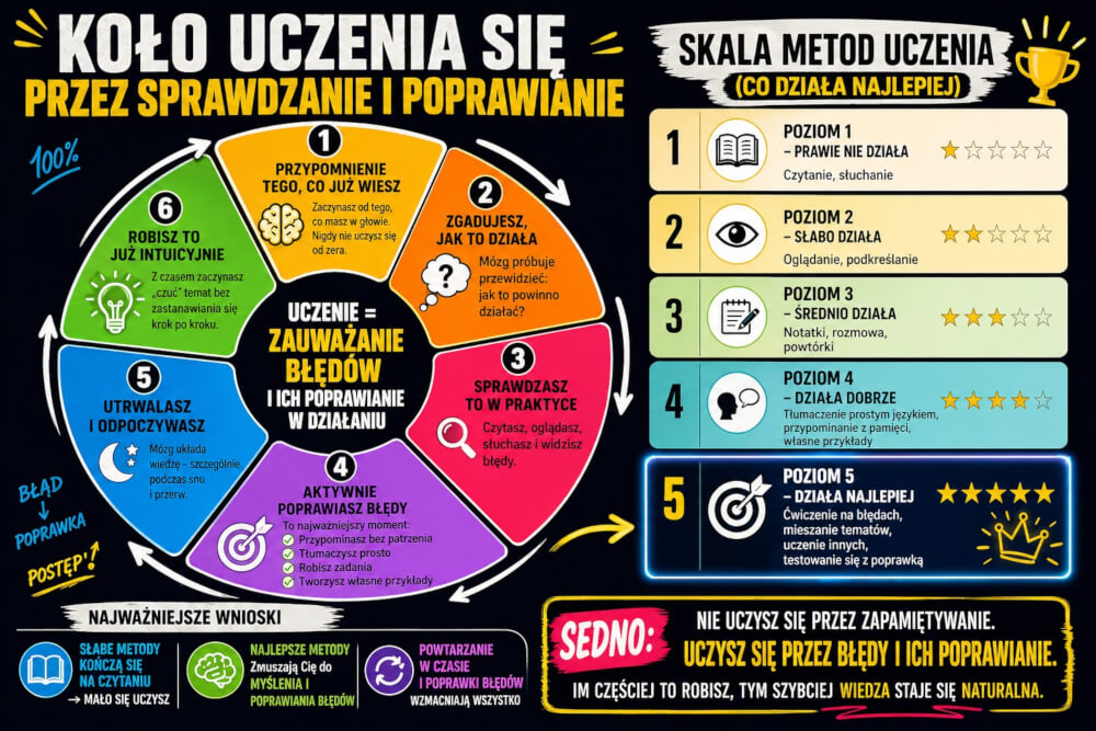 Koło uczenia się przez poprawianie błędów - na X, FB