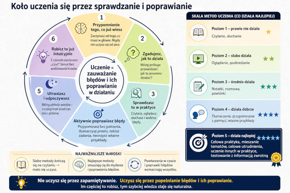 Koło uczenia się przez poprawianie błędów - Uczenie się jako cykliczna aktualizacja obrazu rzeczywistości