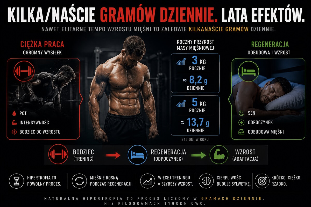 Dzienny przyrost masy mięśniowej - matematyka wzrostu