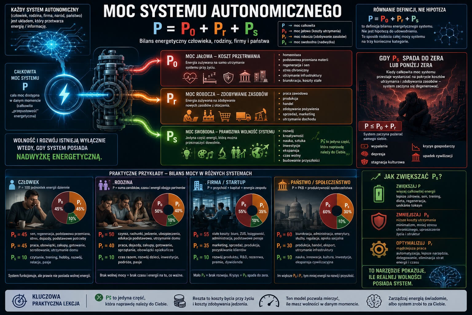 Moc Systemu Autonomicznego - Moc całkowita, jałowa, robocza i swobodna
