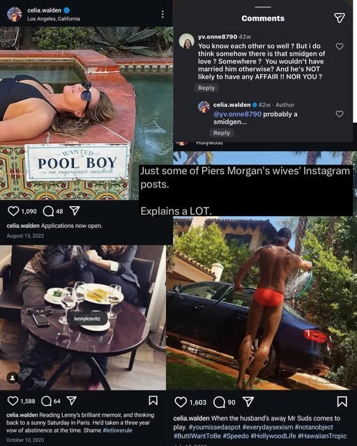 Piers Morgan i jego żona - basen
