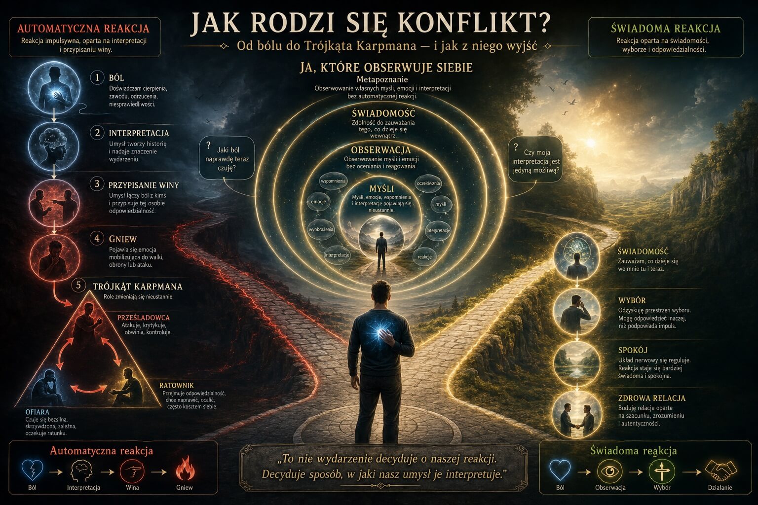 Gniew, Trójkąt Karpmana i świadomy obserwator. Jak przerwać mechanizm konfliktu