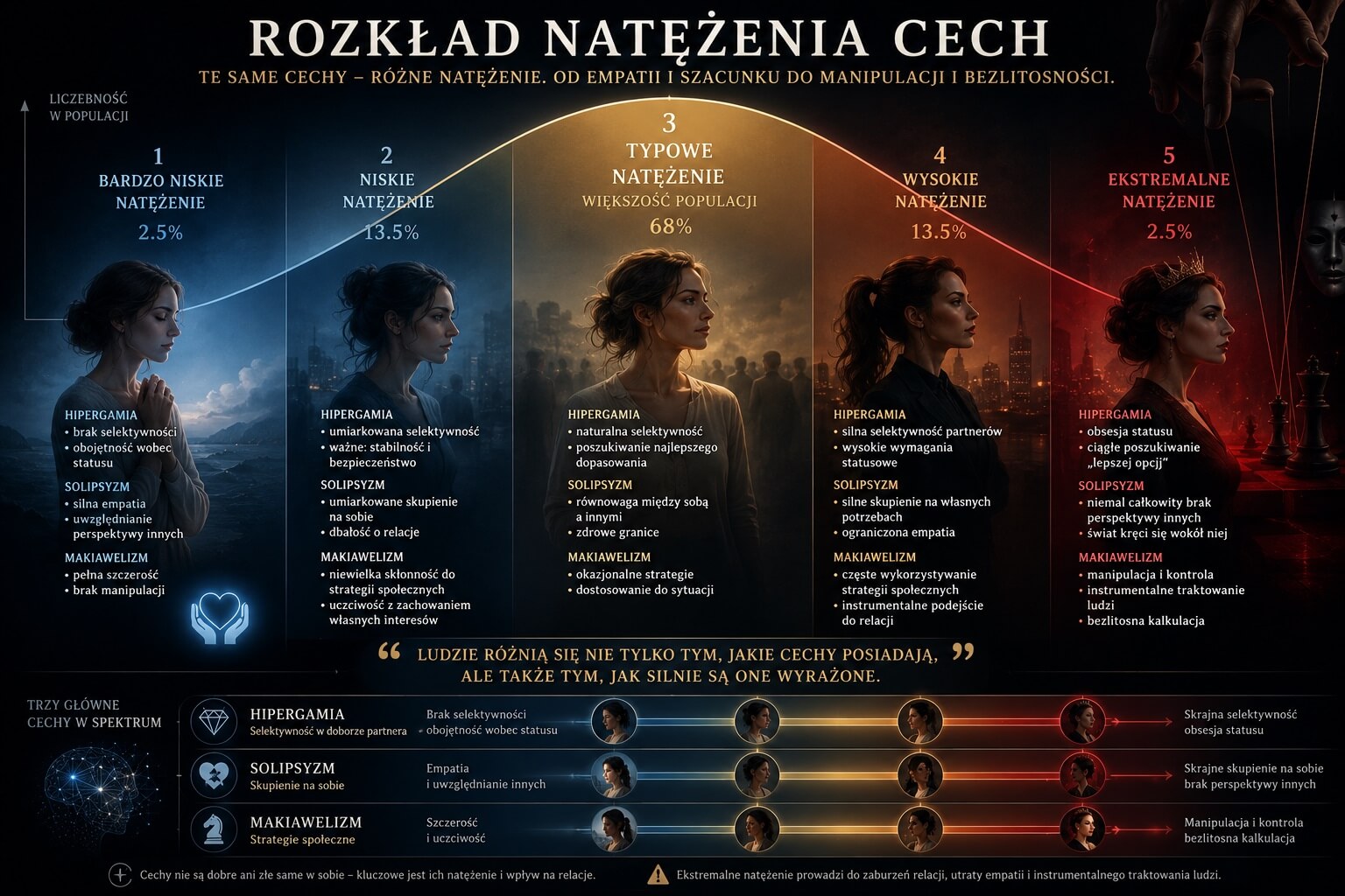Hipergamia - Solipsyzm Makiawelizm - natężenie cech
