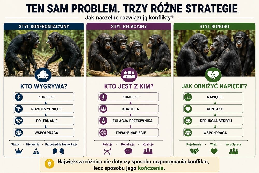 Jak naczelne rozwiązuje konflikty