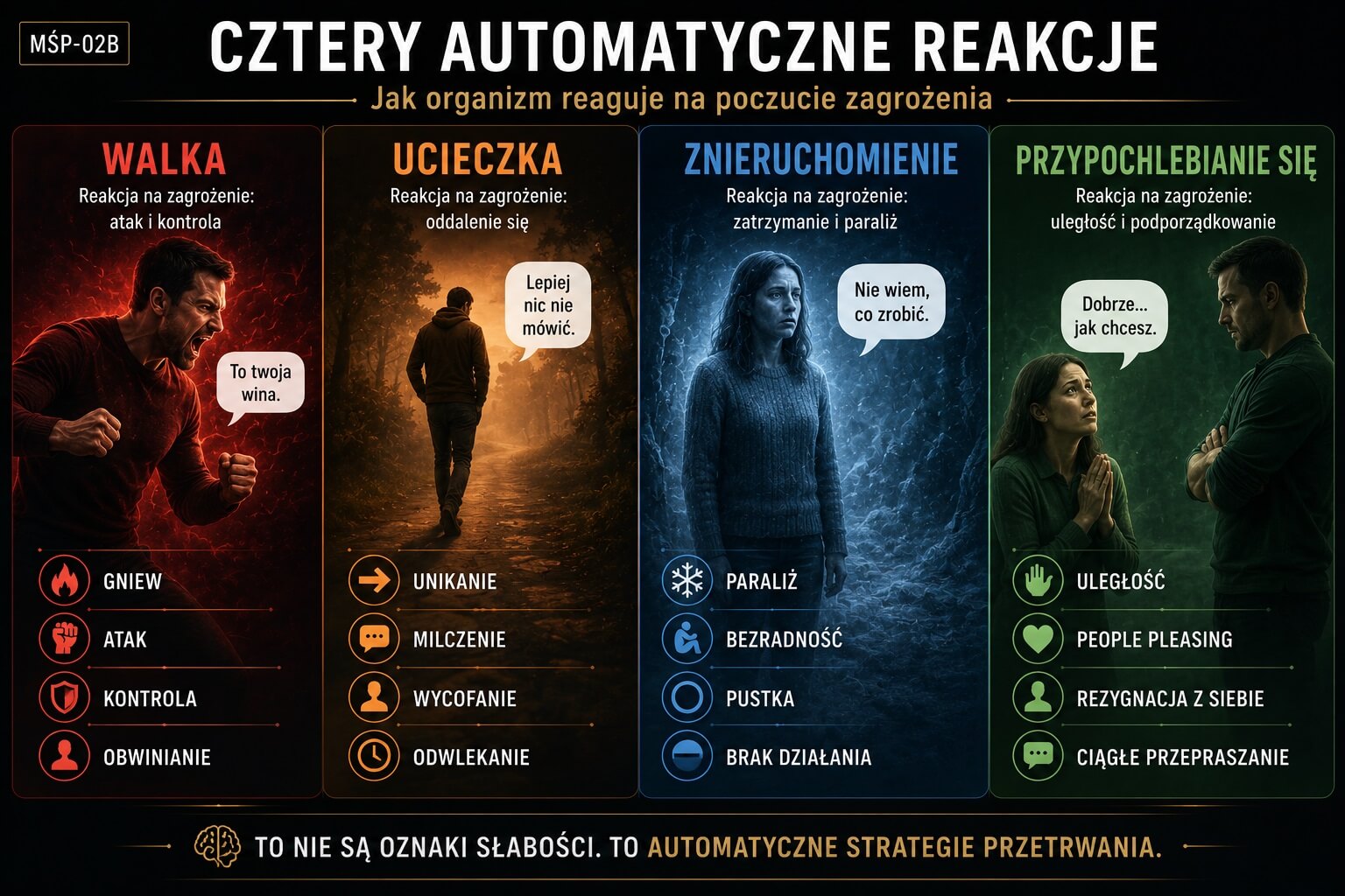 Model Świadomej Reakcji 2B- Cztery automatyczne reakcje