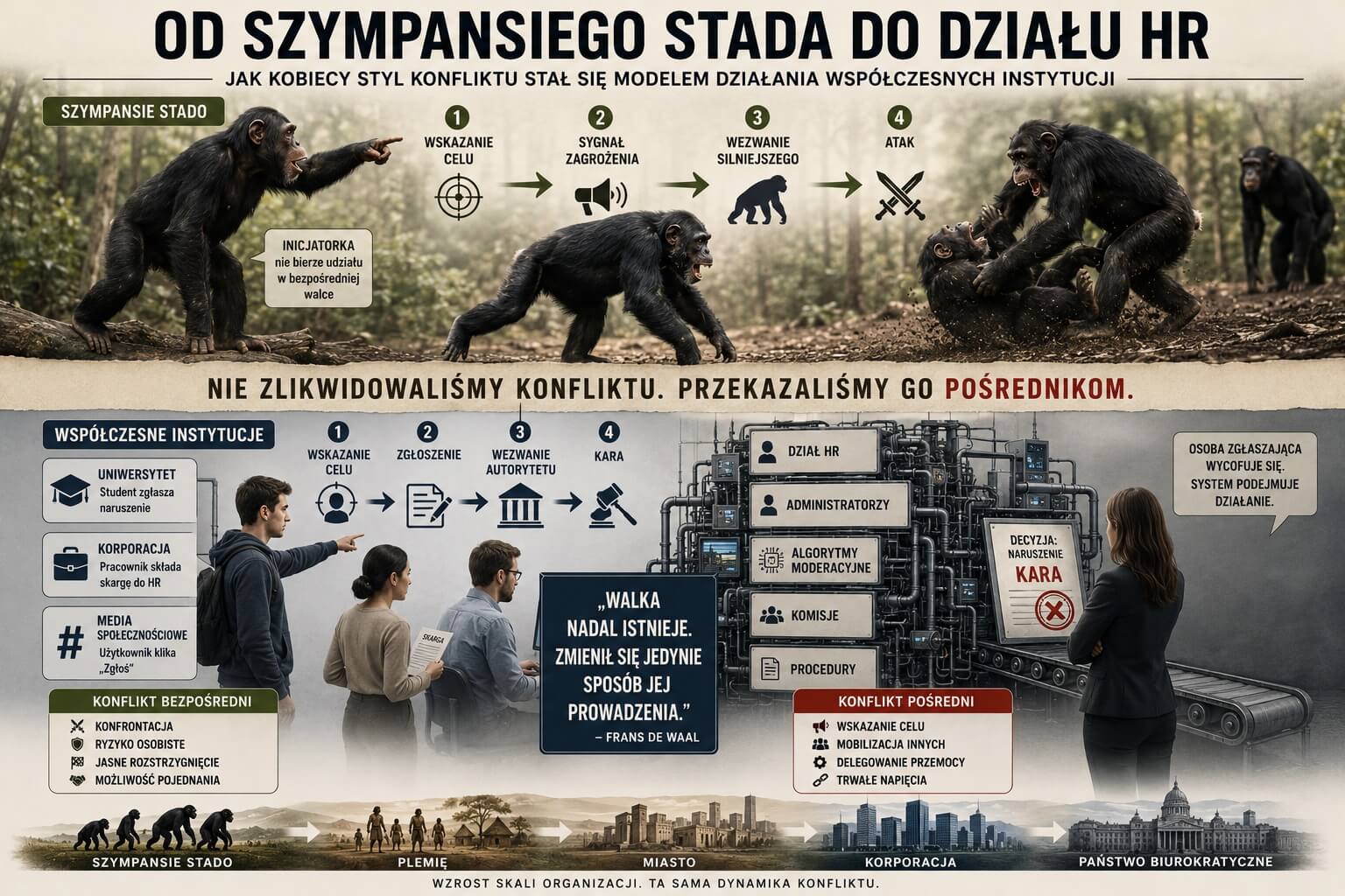 Od szympansiego stada do działu HR