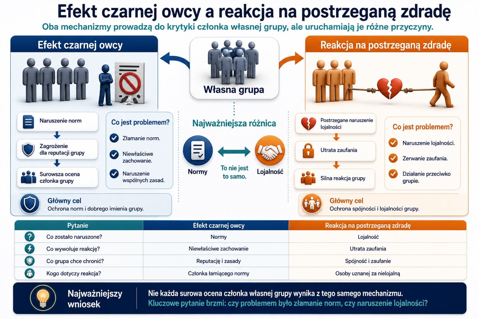 Efekt czarnej owcy a reakcja na postrzeganą zdradę