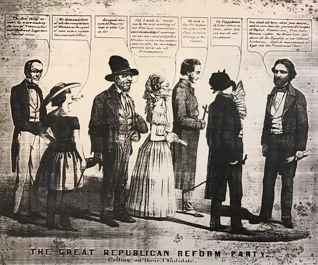 Rycina 1. Nowo utworzona Partia Republikańska i jej kandydat na prezydenta, John C. Frémont
