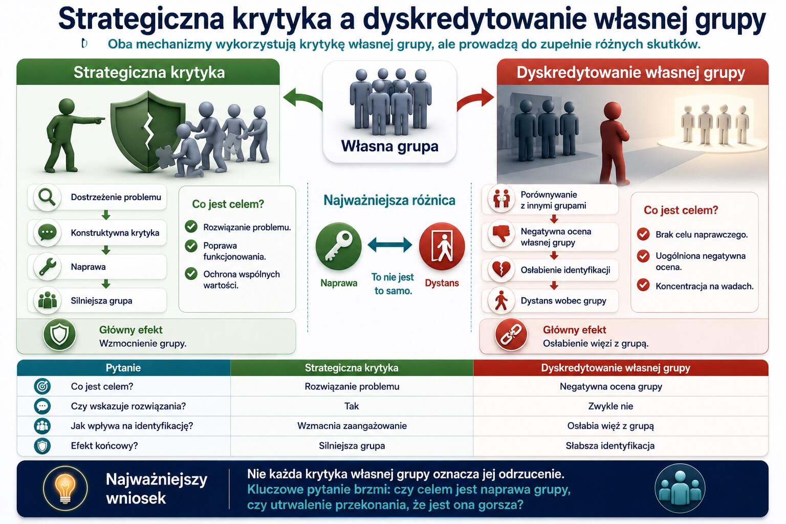 Strategiczna krytyka a dyskredytowanie własnej grupy