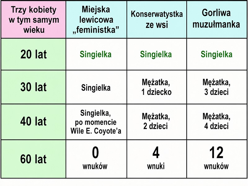 Kobiety i ilość dzieci - trzy rodzaje