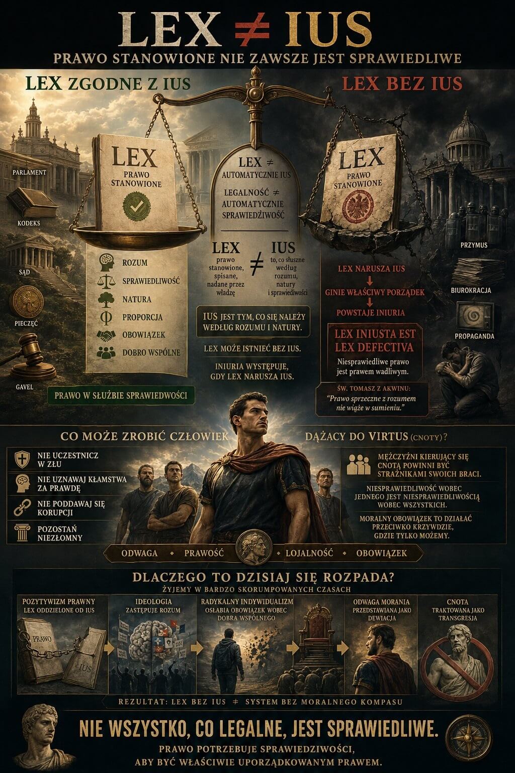 Lex (prawo stanowione) nie jest tym samym co Jus (ład prawy-prawo sprawiedliwe-sprawiedliwość)