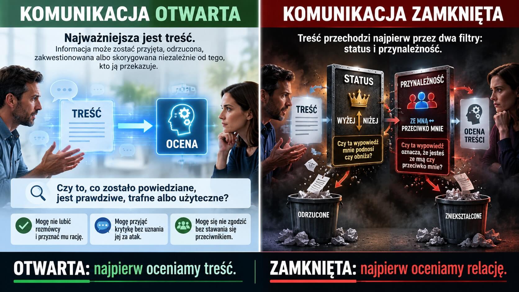 Komunikacja otwarta i zamknięta: kiedy rozmowa przestaje być wymianą informacji